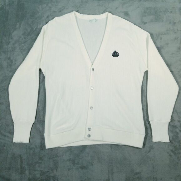 VINTAGE Izod Cardigan Sweater Size XL Acrylic Knit College Preppy Golf 80s - Picture 1 of 8
